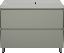 Style Line Тумба под раковину Манхэттен 100 Plus эмаль олива матовая – фотография-8